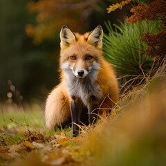 red fox in the wild Created using generative AI tools