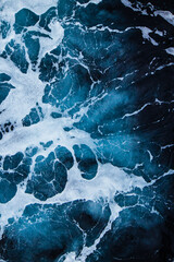 Top down photo of the sea surface with rich colours natural light Greece