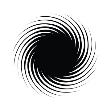 Abstract graphic spirals: Circular movement, radial dynamic swirls set.Vector design, speed swirl circle. rotating shapes. Set of swirls, circle black swirl collection, black vortex icons.