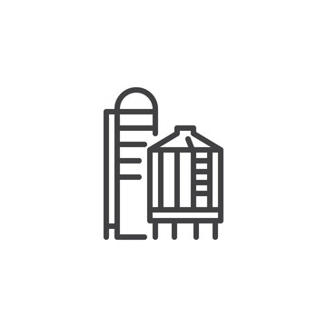 recommend clip art: Grain Silo line icon