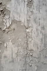 ボロボロに剥がれ落ちた白色のコンクリート壁の背景素材「AI生成画像」