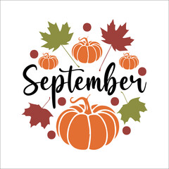 fall vibes autumn vibes t shirt design,September