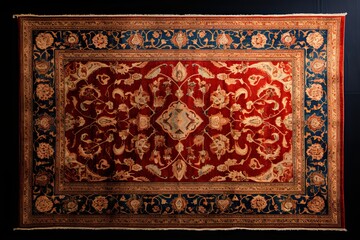 Antique carpet without shadow as if it is flying