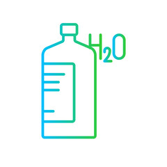 Hydrated healthy lifestyle icon with blue and green gradient outline style. water, sign, hydration, symbol, care, healthy, line. Vector Illustration