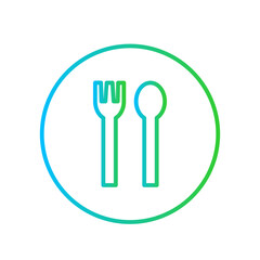 Diet healthy lifestyle icon with blue and green gradient outline style. diet, healthy, nutrition, health, line, food, weight. Vector Illustration