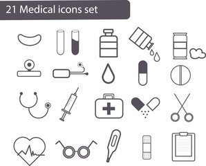 medical icons set