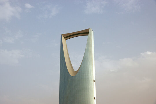 Riyadh, Saudi Arabia - 14 Mar 2020: Kingdom Centre, Burj Al-Mamlaka in Riyadh, Saudi Arabia