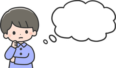 考え事をする男の子