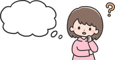 考え事をする女の子