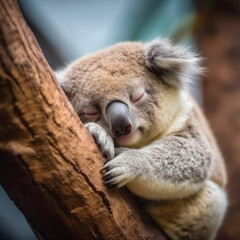 vertical shot of a cute koala sleeping