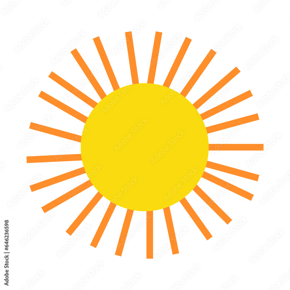 Poster Sun flat illustration