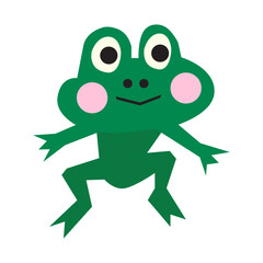 Frog jumping flat illustration