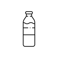 Mineral water healthy lifestyle icon with black outline. water, mineral, fresh, liquid, drink, transparent, natural. Vector illustration