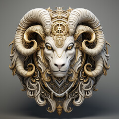 3d cartoon zodiac aries - obrazy, fototapety, plakaty