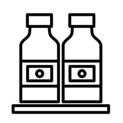 Dairy product healthy lifestyle icon with black outline style. food, milk, product, dairy, farm, drink, bottle. Vector Illustration