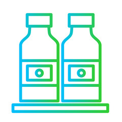 Dairy product healthy lifestyle icon with blue and green gradient outline style. food, milk, product, dairy, farm, drink, bottle. Vector Illustration