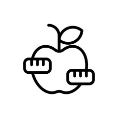 Diet healthy lifestyle icon with black outline style. diet, healthy, nutrition, health, set, line, food. Vector Illustration