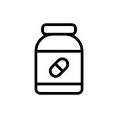 Supplements healthy lifestyle icon with black outline style. healthy, nutrition, health, food, line, diet, vitamin. Vector Illustration