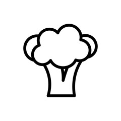 Broccoli healthy lifestyle icon with black outline style. food, broccoli, fresh, vegetable, vegetarian, organic, nutrition. Vector Illustration