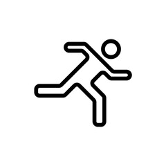 Running healthy lifestyle icon with black outline style. symbol, sport, healthy, fitness, sign, run, speed. Vector Illustration