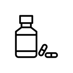 Supplements healthy lifestyle icon with black outline style. healthy, nutrition, health, food, line, diet, vitamin. Vector Illustration