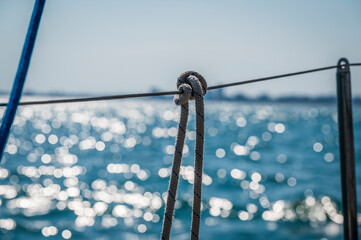 Fototapeta na wymiar Between sea and lagoon. Sailing trip between the Marano lagoon and the Gulf of Trieste.
