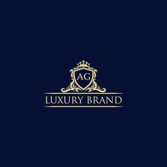 AG Luxury lion crest logo - royal lion vector template