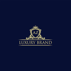 AZ Luxury lion crest logo - royal lion vector template