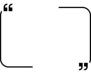Quote box frame. Text quotes. Vector banner illustration.