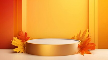 Copy space for your product display on empty Autumn Display Decoration