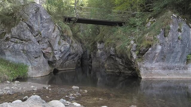 Cerna Sat, Pades, Romania -  September 03, 2023: Corcoaia Gorge ( Cheile Corcoaia ), protected area near Cerna sat, Pades, Gorj county, Romania