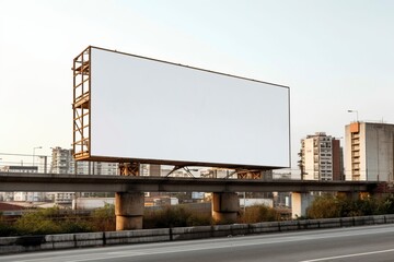 Large billboard, blank empty mockup, on the streets of a city and neighborhoods.