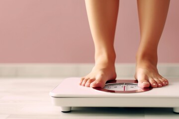 Illustration of the concept of weight loss, diets and women's health. Copy space.