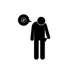 Poor Man Icon. Moneyless Person Symbol  - Vector.