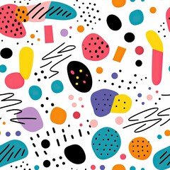An energetic and multicolored seamless abstract pattern, providing a minimalist backdrop for children's designs.