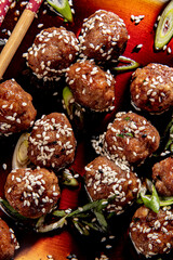 Vietnamese meatball with sweet soya sauce and sesam seeds - 646242539