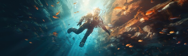 Diving background - obrazy, fototapety, plakaty
