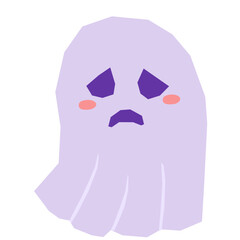 Worried ghost flat illustration