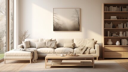 Fototapeta na wymiar interior mockup showcasing a snug living room