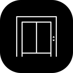 Lift hotel icon with black filled outline style. sign, lift, symbol, line, outline, set, elevator,. Vector illustration