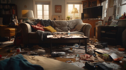 No People, Messy teenager Living Room movie shot