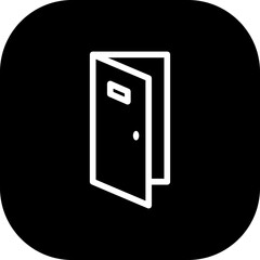 Door hotel icon with black filled line outline style. door, sign, symbol, outline, interior, home, exit. Vector Illustration
