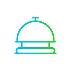 Reception hotel icon with blue and green gradient outline style. reception, service, business, symbol, desk, sign. Vector Illustration