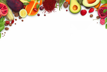 Vegan banner design with organic vegetables background. AI Generated Images