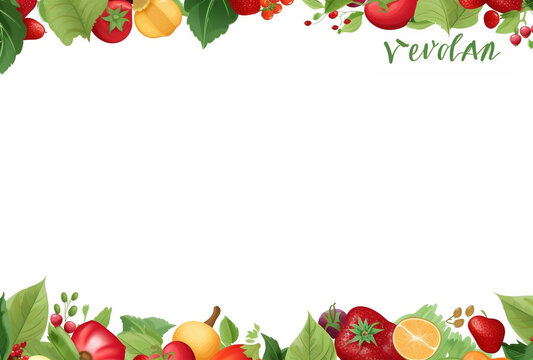 Vegan banner design with organic vegetables background. AI Generated Images