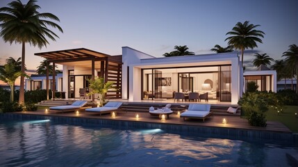 Stylish Newly Built Villa Featuring a Backyard