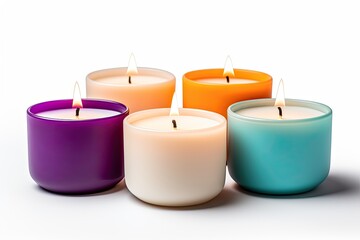 Obraz na płótnie Canvas Scented candles on white background with clipping path