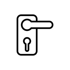 Handle hotel icon with black outline style. symbol, handle, outline, sign, business, line, thin. Vector Illustration