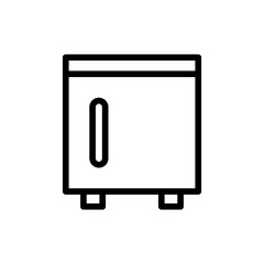 Refrigerator hotel icon with black outline style. refrigerator, freezer, ice, freeze, kitchen, cold, fridge. Vector Illustration