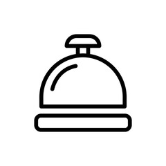 Reception hotel icon with black outline style. reception, service, business, symbol, desk, sign. Vector Illustration